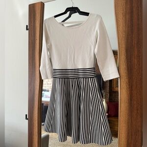 Guess Boat Neck Stripe Flare Dress